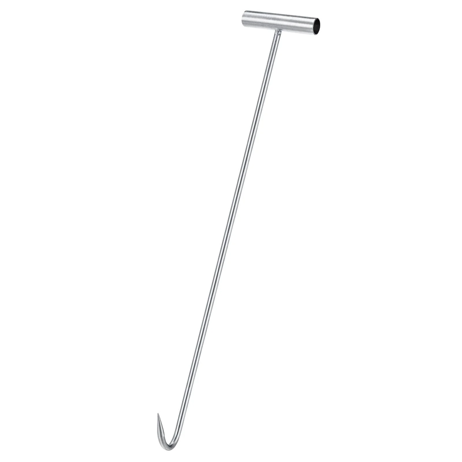 23" T-Handle Meat Boning Hook, Galvanized T Hooks for Butcher Shop - Silver Tone - 585mm