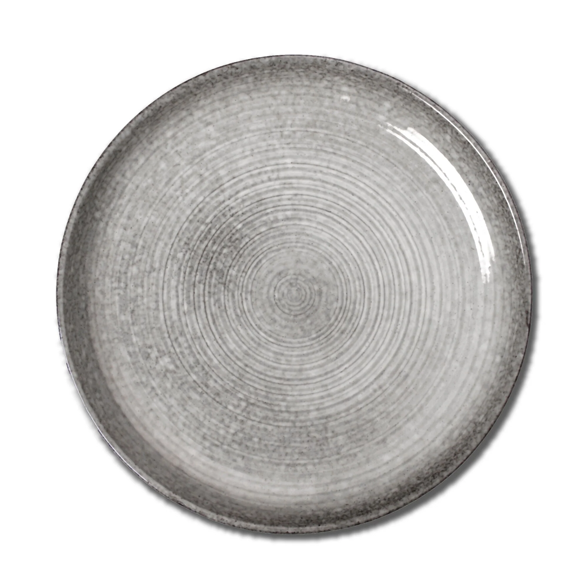 Loft Speckled Reactive Glaze Stoneware Dinnerware Plate 11.25 inch Grey Dishwasher Safe Set 4