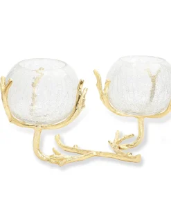 15.35 "Gold 2 Branch Centerpiece