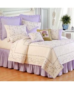 Lavender Plaid Bed Skirt