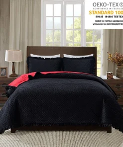 Lavish Plush Poly Velvet Quilt Set