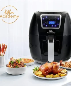 Kitchen Academy Air Fryer Oven XL 5.8 Qt Air Cooker 1700W Oilless Cooker With 8 Cooking Presets and Heat Preservation Function