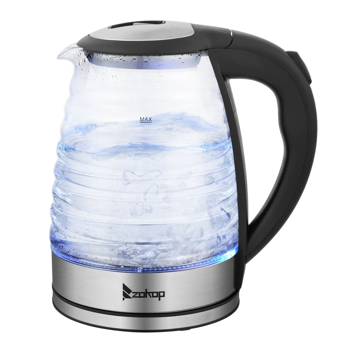 2.2L 110V 1100W Electric Kettle Glass Blue Light