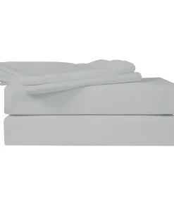 Just Linen 400 TC 100% Egyptian Cotton Sateen, Solid Colours, Full Sheet Set with Deep Pocketed Fitted Sheet