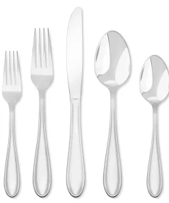 Hampton Forge™ Lincoln - 46 Piece Flatware Set, Service for 8 with 5 Piece Serving Set and Wire Storage Caddy