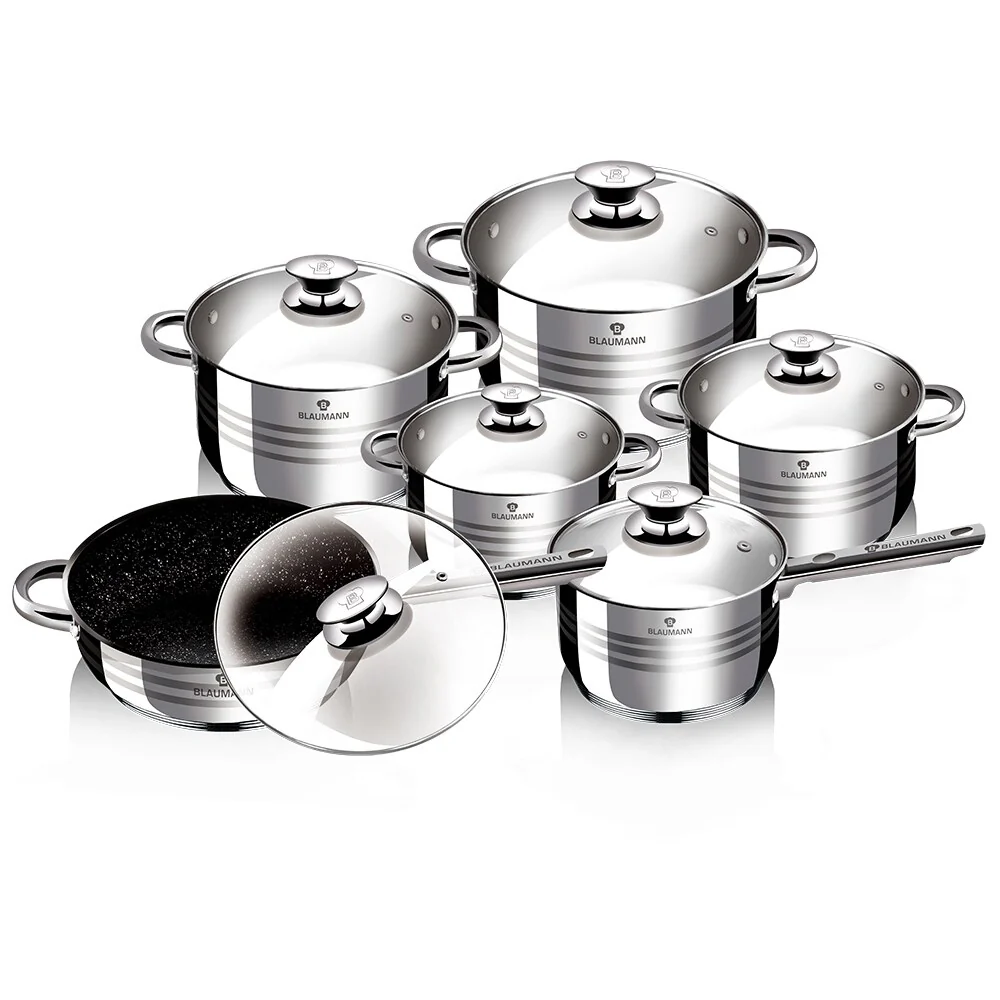 Berlinger Haus 12-Piece Jumbo Stainless Steel Gourmet Cookware Set