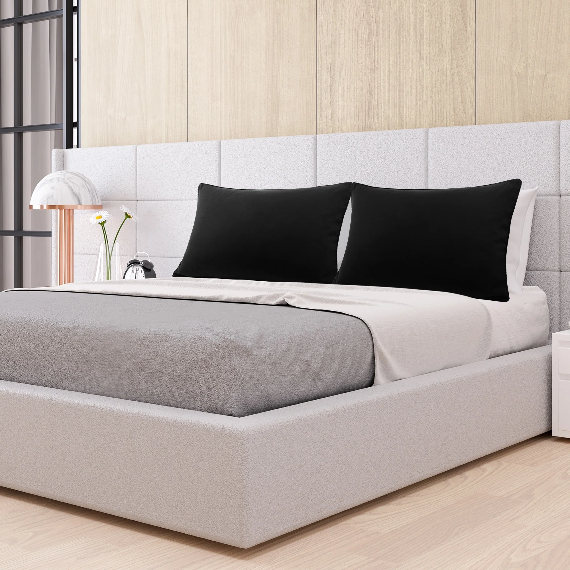 2Pcs Brushed Microfiber Zippered Pillowcases