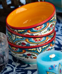 Euro Ceramica Zanzibar 4 Piece Cereal Bowl Set - 5.51 in. x 5.51 in. x 3 in.