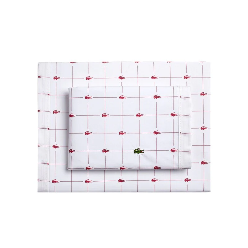 Lacoste Slice Geometric Cotton Sheet Set