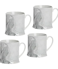 Agate Ware Swirl Design Stoneware Mug Set of 4 - Set of 4