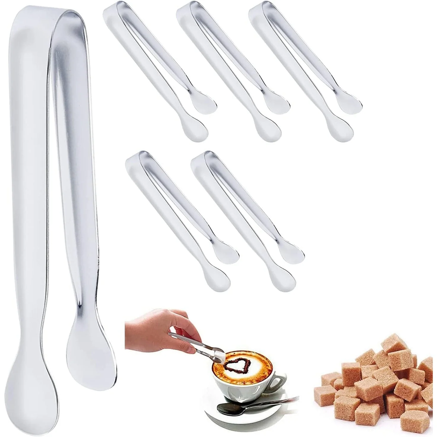 6-Pack Stainless Steel Mini Tongs