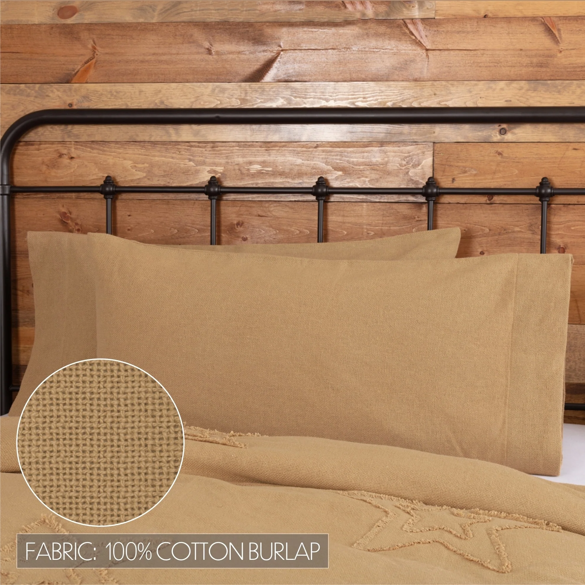 Burlap Pillow Case Set