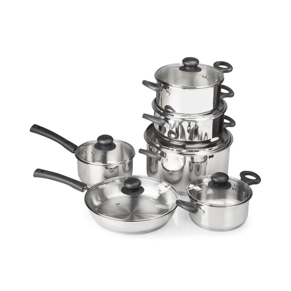 12 Piece Stainless Steel Gourmet Cook's Cookware Set