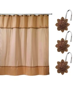Avanti Linens Braided Medallion Shower Curtain & Hook Set
