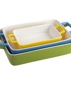 10 Strawberry Street Nested 3pc Bakeware Set with Handles, Mixed Colors