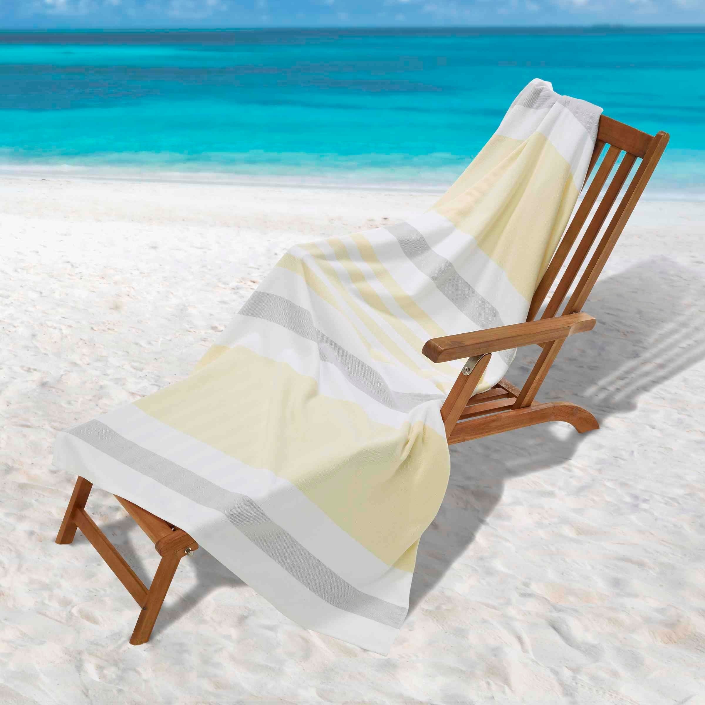 Izod Stripe Yellow/Green Beach Towel - Beach Towel