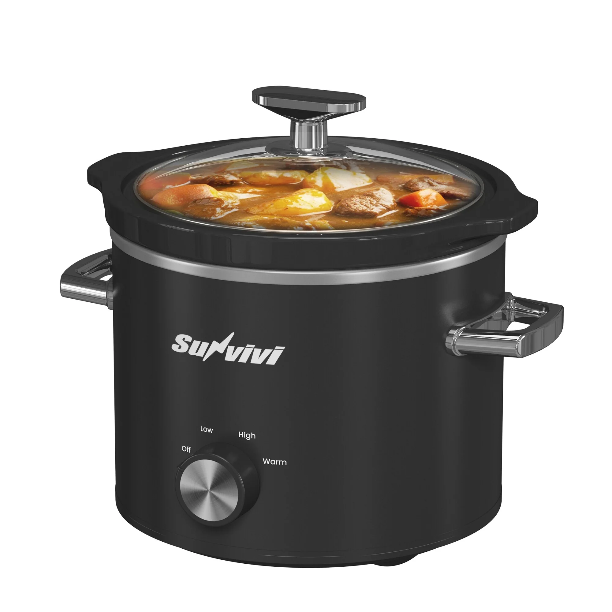 2QT Small Slow Cooker with 3 Heating Settings