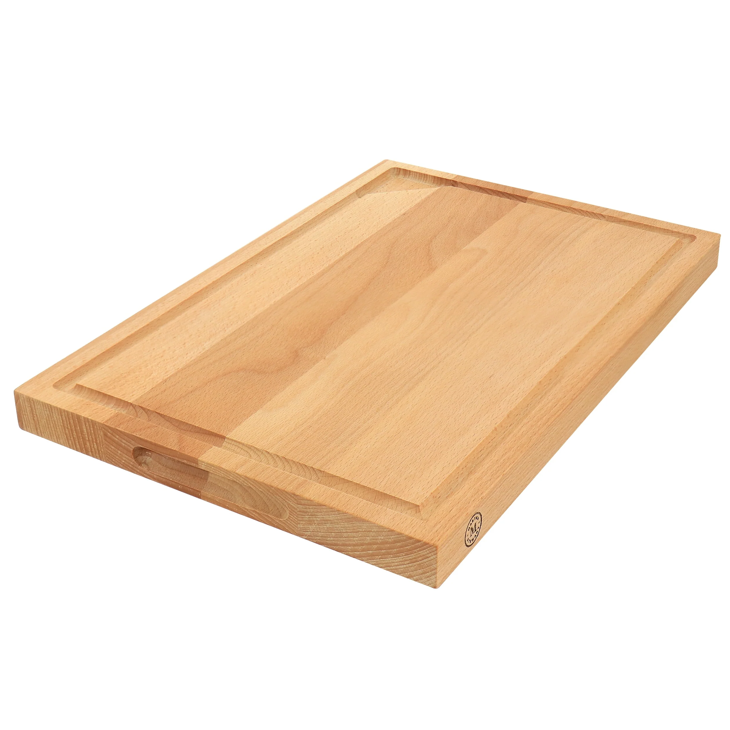 18 Inch x 12 Inch Beech Wood Reversible Rectangle Cutting Board with Juice Goove
