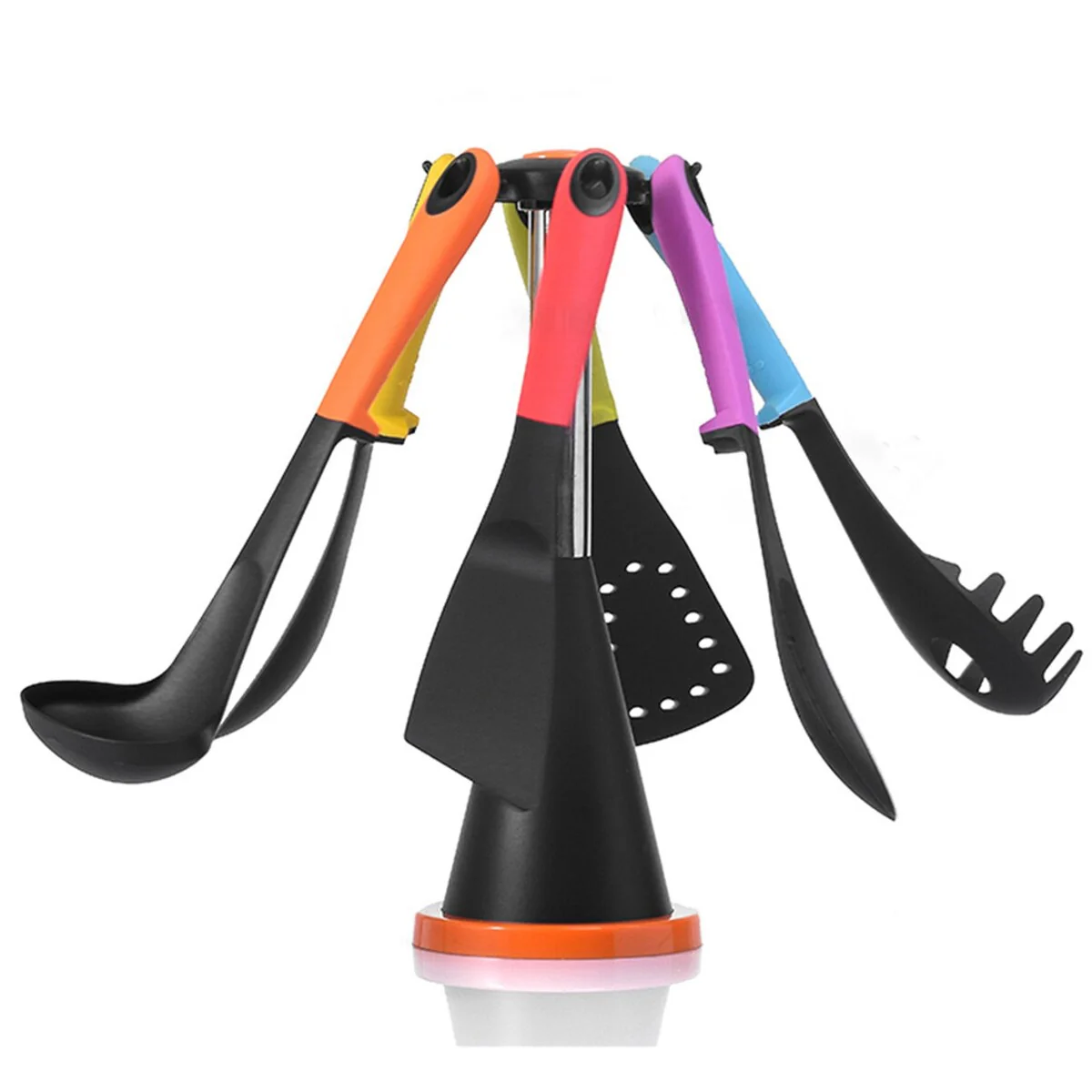 6 Piece Utensil Set with Rotating Storage Stand