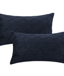 2Pcs Short Plush Throw Pillow Covers Soft Fleece Pattern Pillow Covers