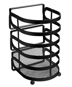 Kitchen Details Industrial Collection Cooking Utensil Basket in Matte Black - 5.2"x 4.7"x 7.8"