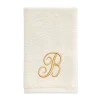 Avanti Linens Ivory/Gold Script Monogram Fingertip Towel Letter B - Fingertip Towel