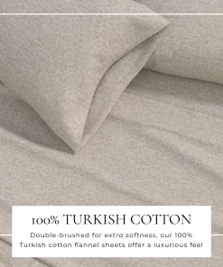 Linery & Co. Cotton Blend Double-Brushed Heathered Flannel Bed Sheet Set
