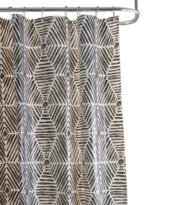 Bath Bliss Abstract Design PEVA Shower Curtain in Black & White