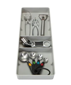 Kitchen Details Adjustable Drawer Organizer in Grey - 15.75"x 5.7"x 1.75"