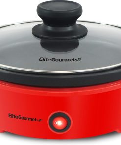 Elite Gourmet EG3033 12"x12"x2.35” Healthy Ceramic with Titanium Coated Scratch Resistant Electric Skillet, Dishwasher Safe, Rapid Heat Up, 1200W, Dark Grey, 6 Quart