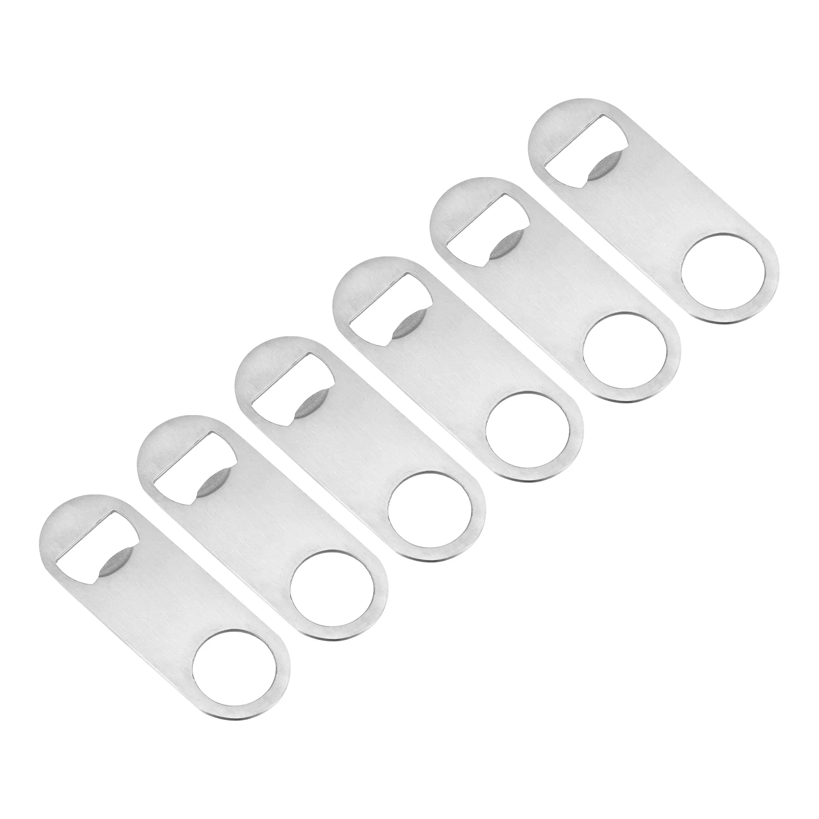 6pcs Stainless Steel Flat Beer Bottle Openers 3.46" Long for Bar Use