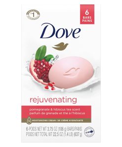 Dove Beauty Bar For Softer and Smoother Skin Pomegranate and Lemon Verbena More Moisturizing Than Bar Soap 3.75 oz 6 Bars