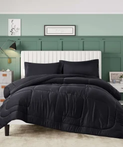 3 Piece Reversible Silky Luxury Soft Satin Comforter with 2 Satin Pillowcases