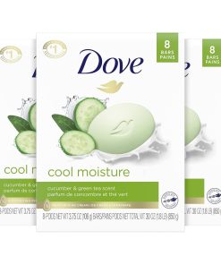 Dove Skin Care Beauty Bar For Softer Skin Cucumber and Green Tea More Moisturizing Than Bar Soap 3.75 oz, 14 Bars