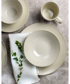 Euro Ceramica Neree 20 Piece Modern Farmhouse Style Dinnerware Set - Ivory