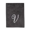 Avanti Linens Granite/Silver Script Monogram Bath Towel Letter V - Bath Towel