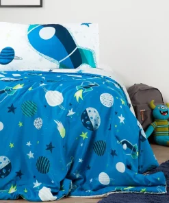 DreamIt Blue and Grey Cosmic Reversible Twin 2-piece Comforter Set