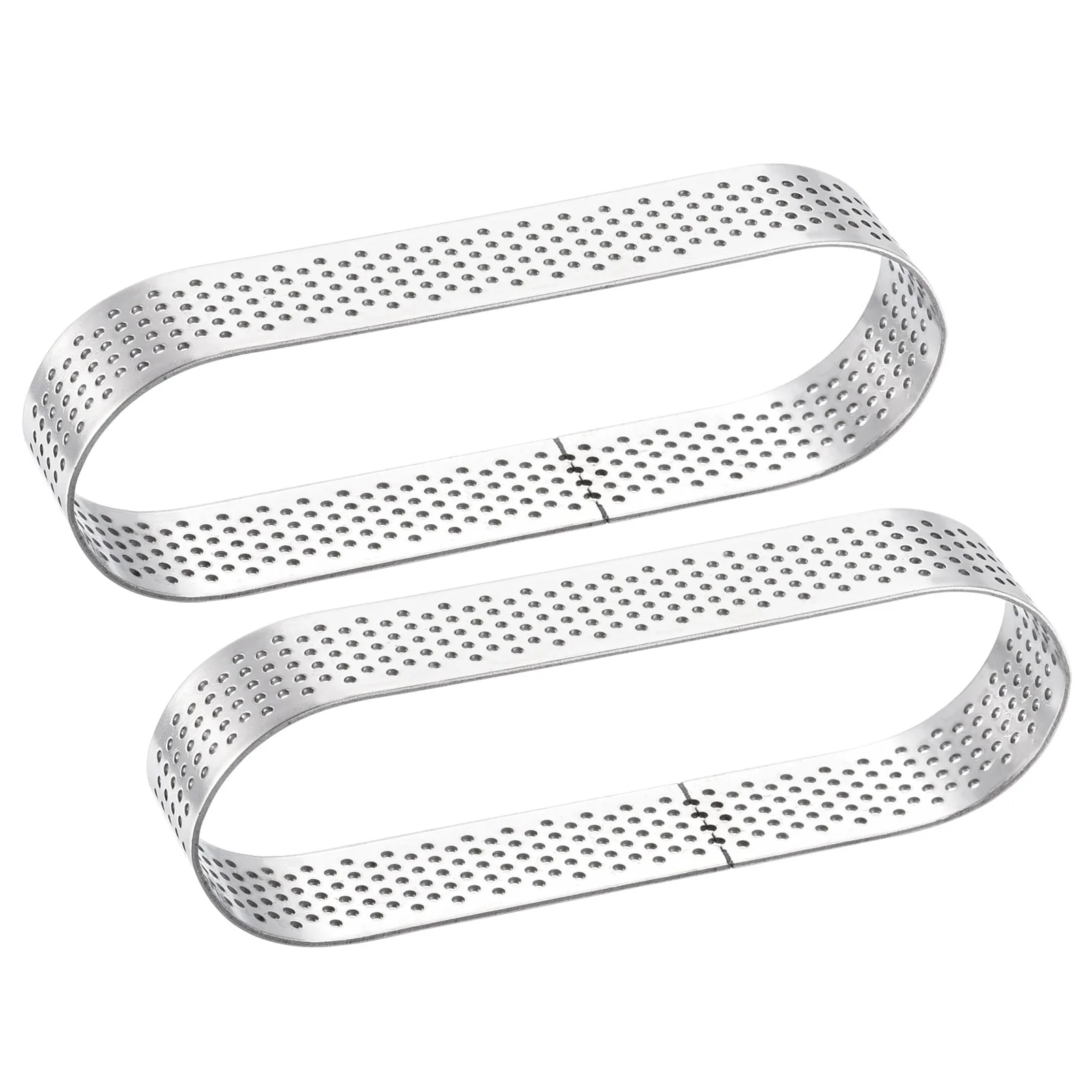2pcs Oval Cake Rings, 4.5" x 1.4" Stainless Steel Oval Cake Mousse Ring, Silver