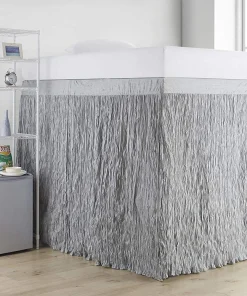 Crinkle Extended Twin XL 60-inch Drop 3 Panel Bed Skirt