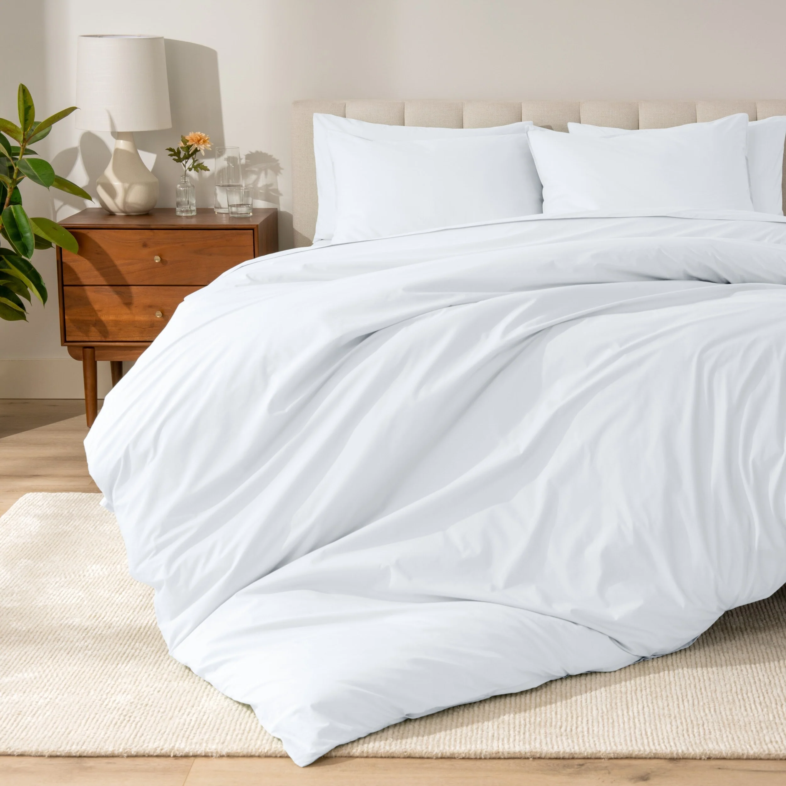 Bare Home Organic Cotton Percale Duvet Cover Set