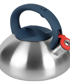 Home Basics Luna 2.7 Lt Zinc Tea Kettle with Soft Grip Handle - 9 x 9