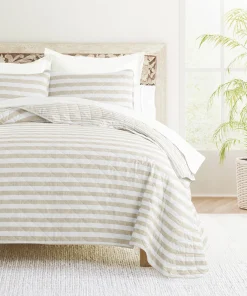 Becky Cameron All Season 3 Piece Striped Reversible Quilt Set