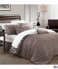 Chic Home Elisha Pleated Ruched Reversible 3-piece Duvet Cover Set