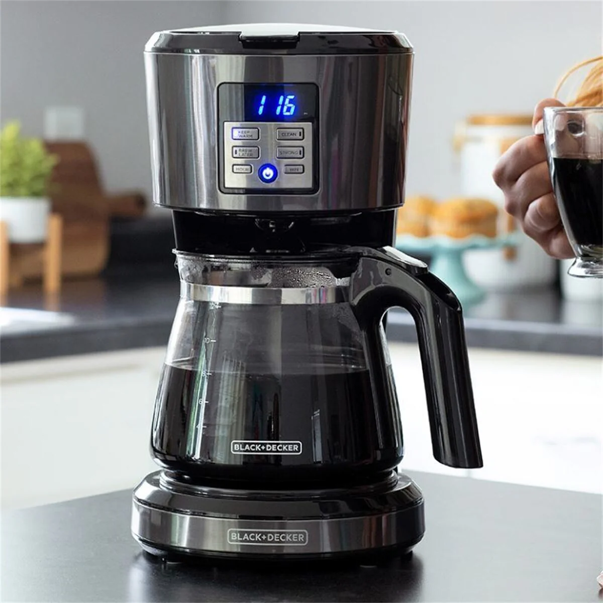 12-Cup Coffeemaker with Premium Textured Finish for Home & Commercial