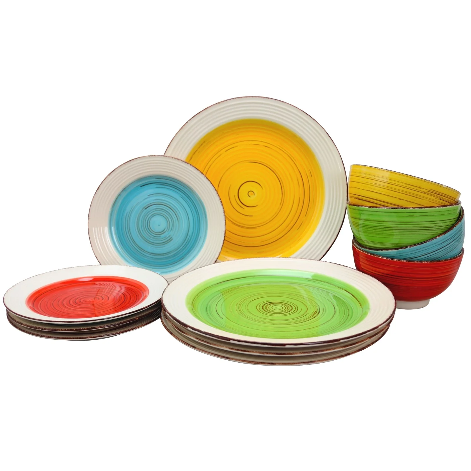 Assorted Colors Dinnerware 12 Piece Set