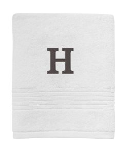Avanti Linens Wht/Gry Block Monogram Hand Towel - Hand Towel