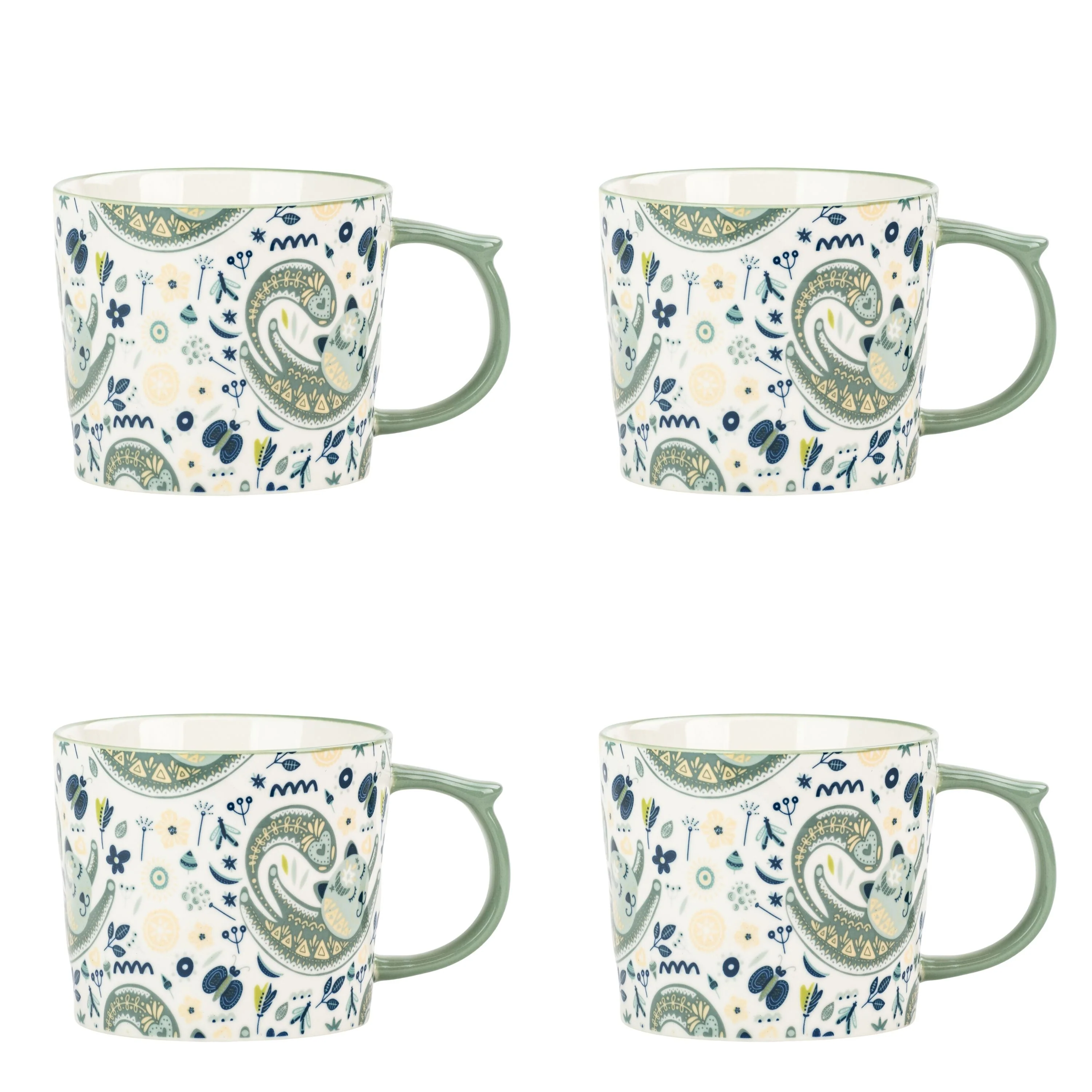 10 Strawberry Street Madison Animal Mugs, Set of 4