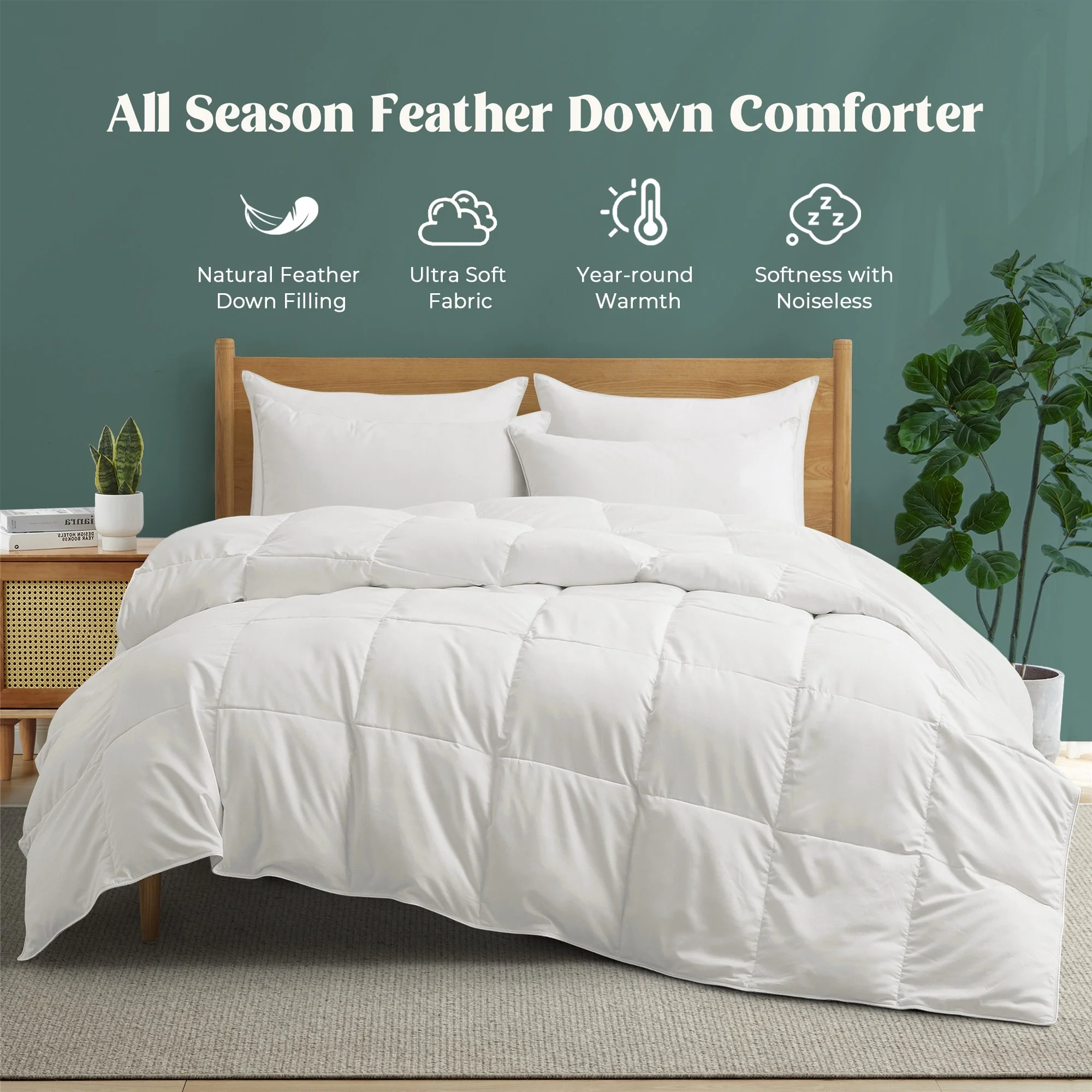 Lightweight & Medium Weight White Goose Down Duvet Comforter