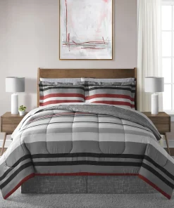 Lanwood Home Xavier Stripe 8-Piece Comforter Set