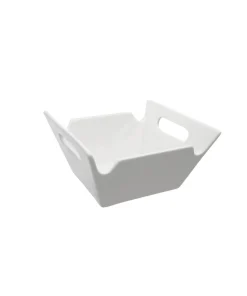 10 Strawberry Street Whittier Set Of 6 White Porcelain 4-inch Square Handled Bowls